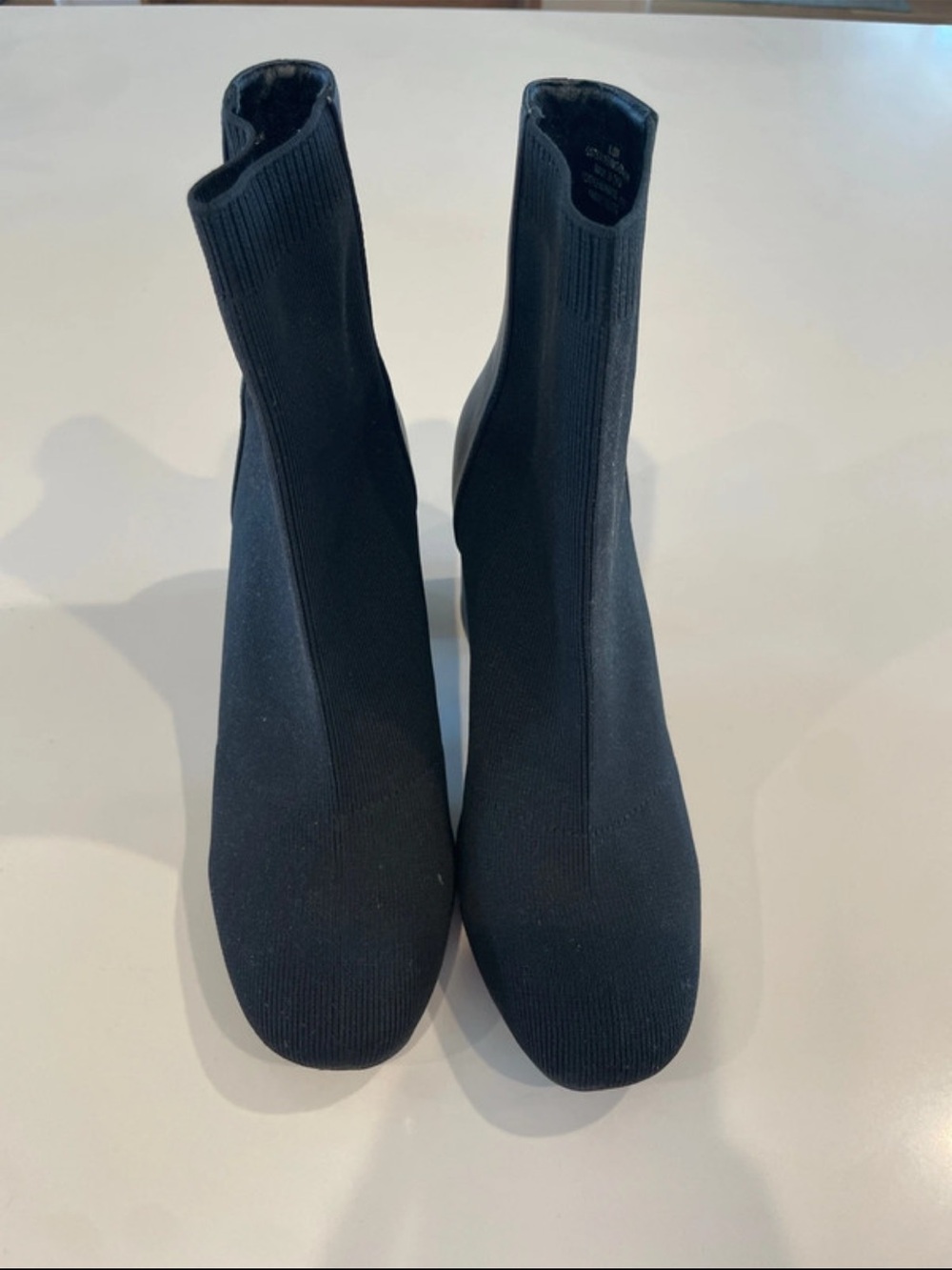 Women's Black Knit Sock Boots